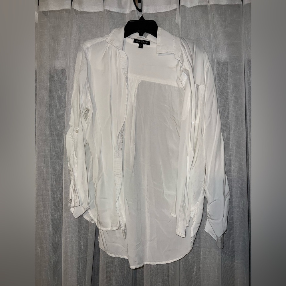 White button down blouse